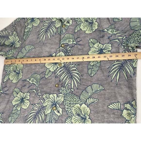 Tommy Bahama 100% Silk Men’s 2XL Island Modern Aloha Camp Shirt Marlin Pineapple - Picture 14 of 16